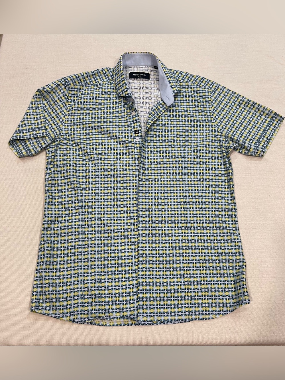 Bogosse Geometric Print Short Sleeve Button Down Shirt Size 5/XL - USA Size Larg